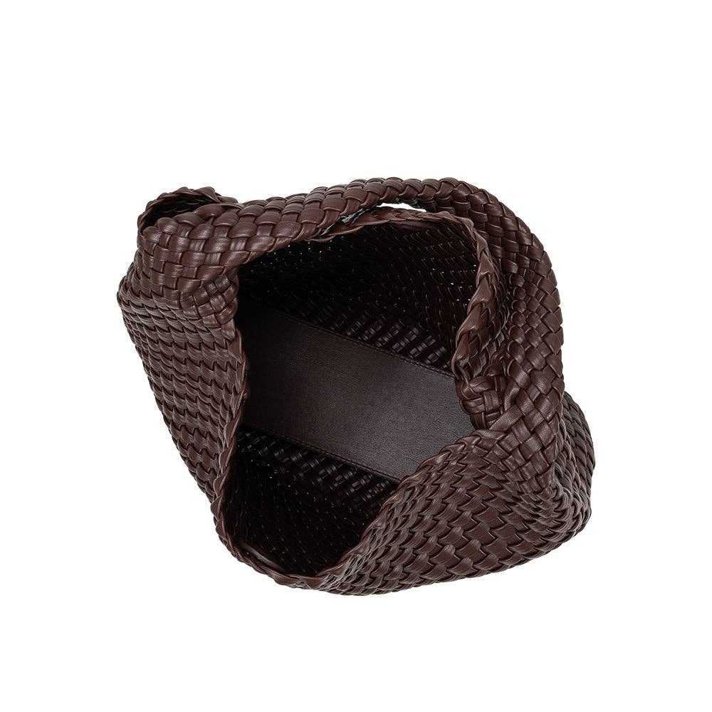 Melie Bianco Johanna Espresso Recycles Vegan Leather Shoulder Bag