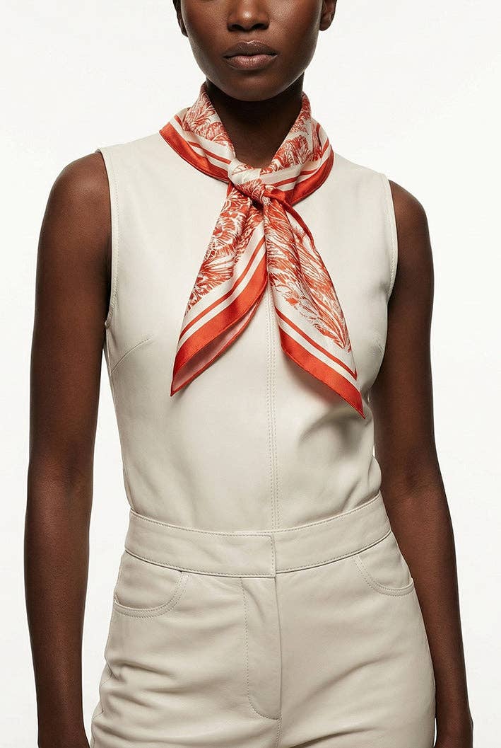 Jessie Zhao Terracotta Dream Double Sided Silk Scarf