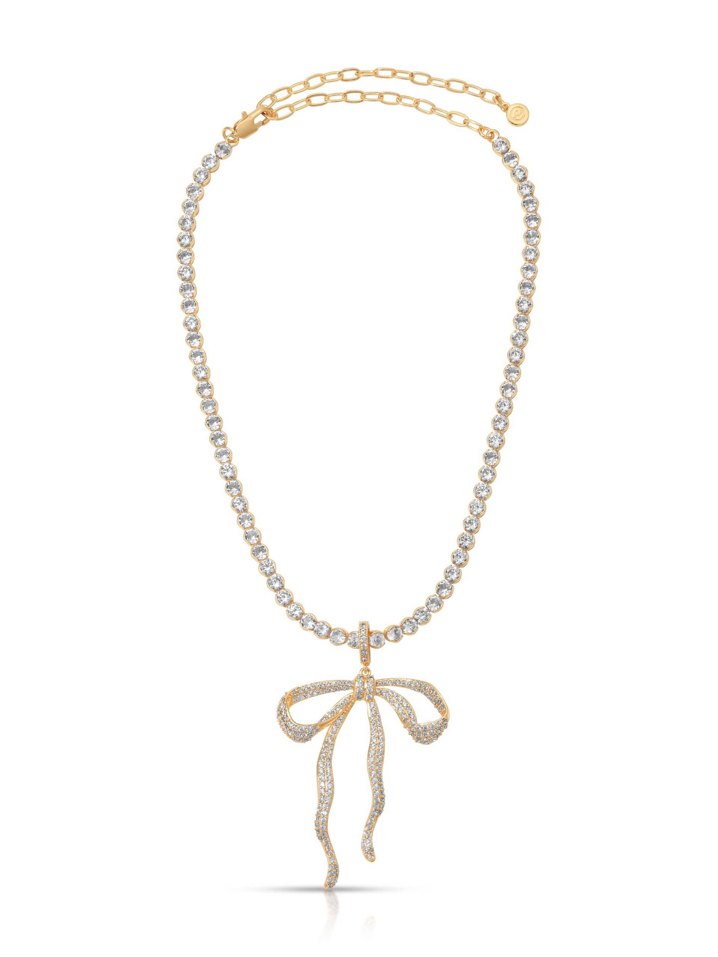 Ettika Pave Bow Tennis Necklace
