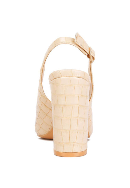 London Rag Macha Croctexture Sling Back Heels