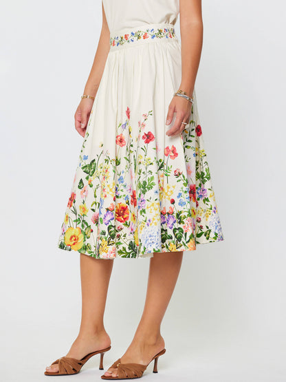 Current Air Floral Printed A-line Midi Skirt