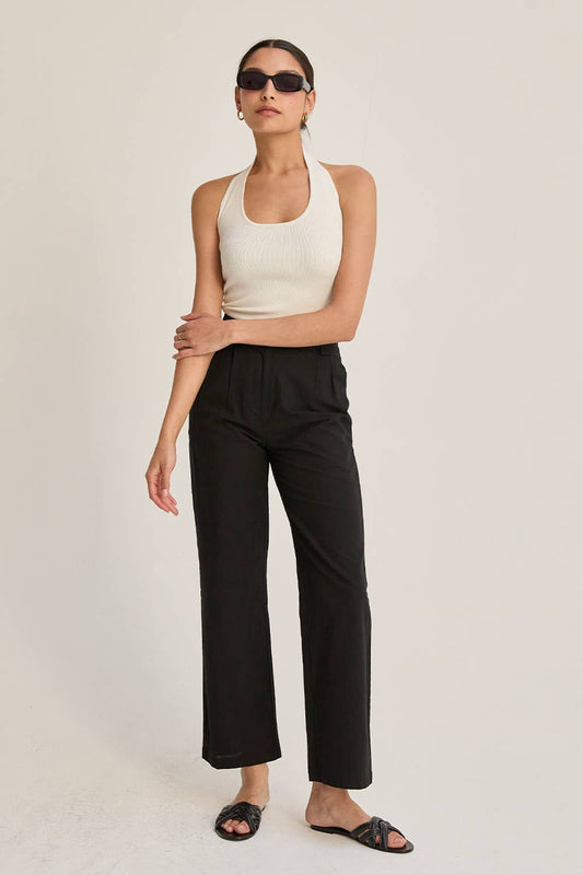 Crescent - Erin Straight Leg Linen Trousers