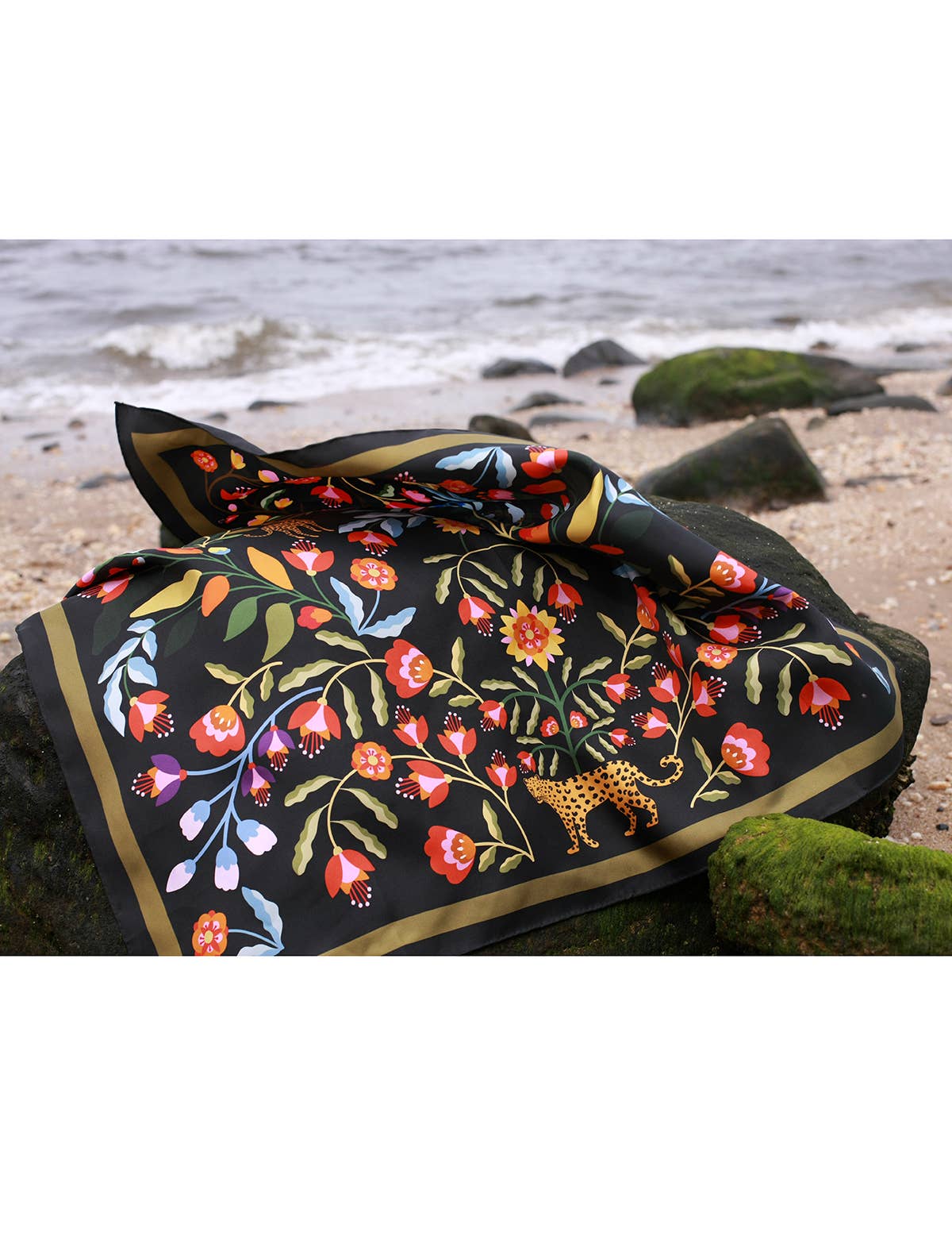 Jessie Zhao Double Sided Silk Scarf of Night Imagination