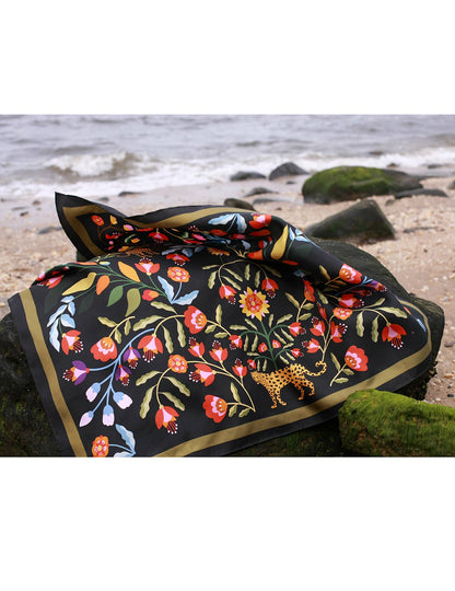 Jessie Zhao Double Sided Silk Scarf of Night Imagination