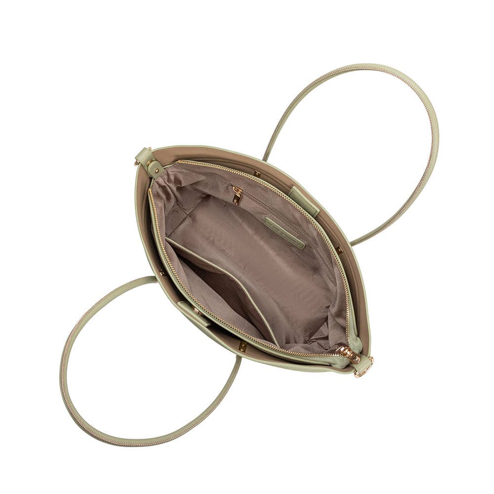 Melie Bianco Hazel Mint Recycled Vegan Leather Tote Bag