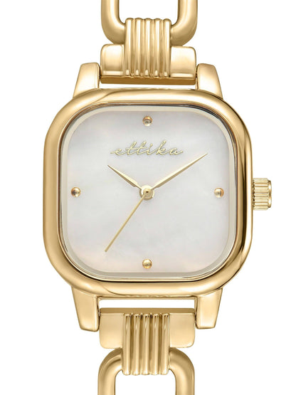 Ettika Classic Square Gold Bracelet Watch