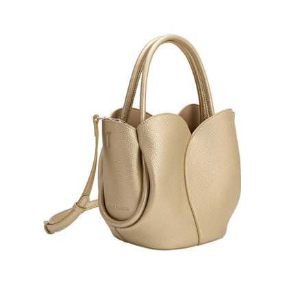 Melie Bianco Tulip Gold Recycled Vegan Leather Top Handle Bag