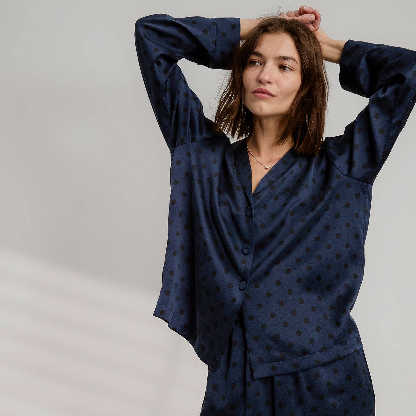 Washable Silk Long Sleeve Pant Set