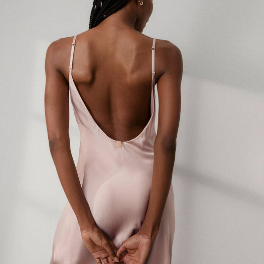 Lunya Washable Silk Bias Slip Dress