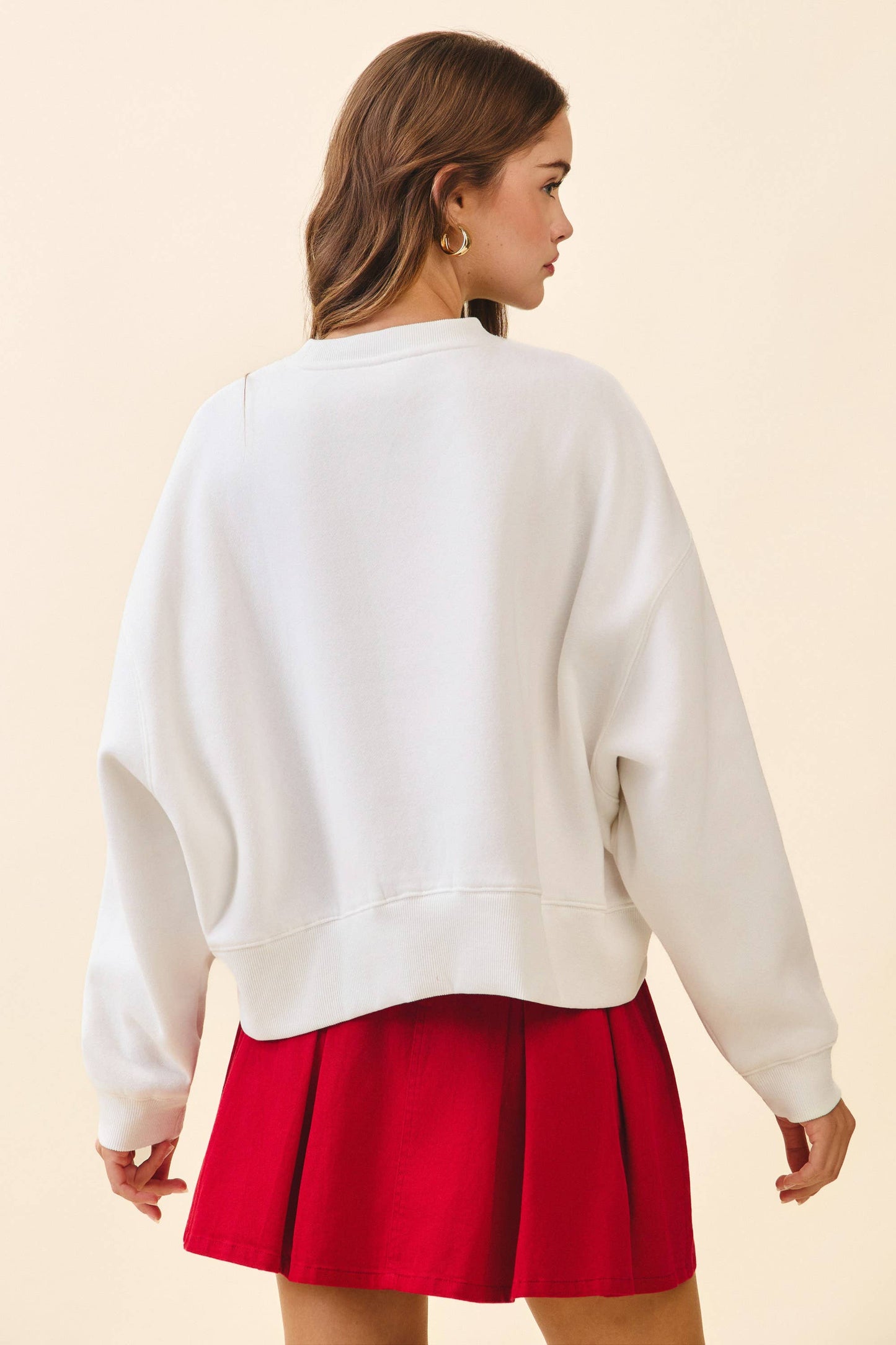 Relaxed Fit Dropped Shoulders Crewneck Sweatshirt