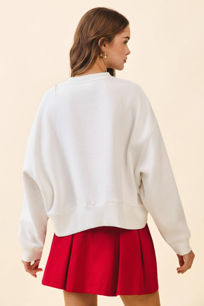 Relaxed Fit Dropped Shoulders Crewneck Sweatshirt