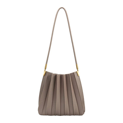 Melie Bianco Carrie Mushroom Pleated Vegan Leather Shoulder Bag
