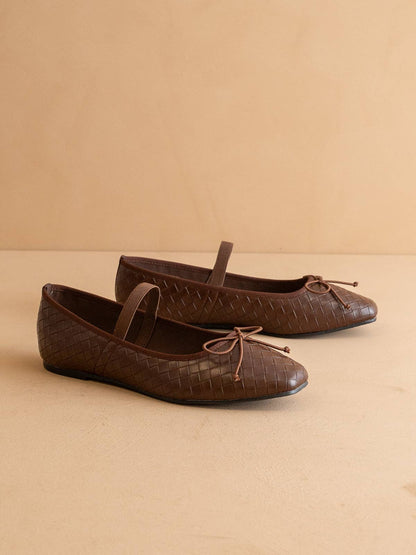 Oasis Society The Logan | Coffee Woven Ballet Fall Flat