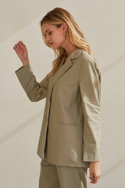 Crescent - Alayah Linen Blend Blazer & Trouser Set