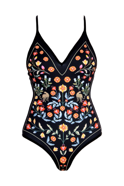 Jessie Zhao Night Imagination Reversible V-Neck One-Piece Swimsuit