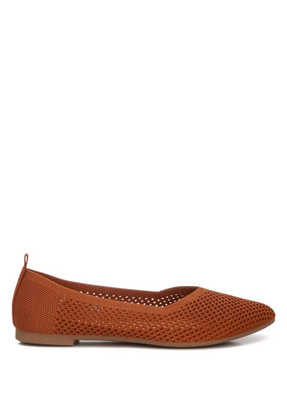 London Rag Selaris Fly Knit Slip On Ballerinas