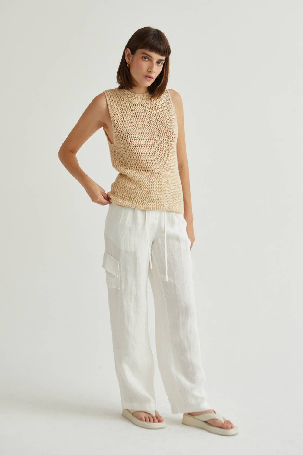 Crescent Julez Linen Cargo Trousers