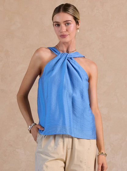 Current Air Twist Halter Neck Sleeveless Top
