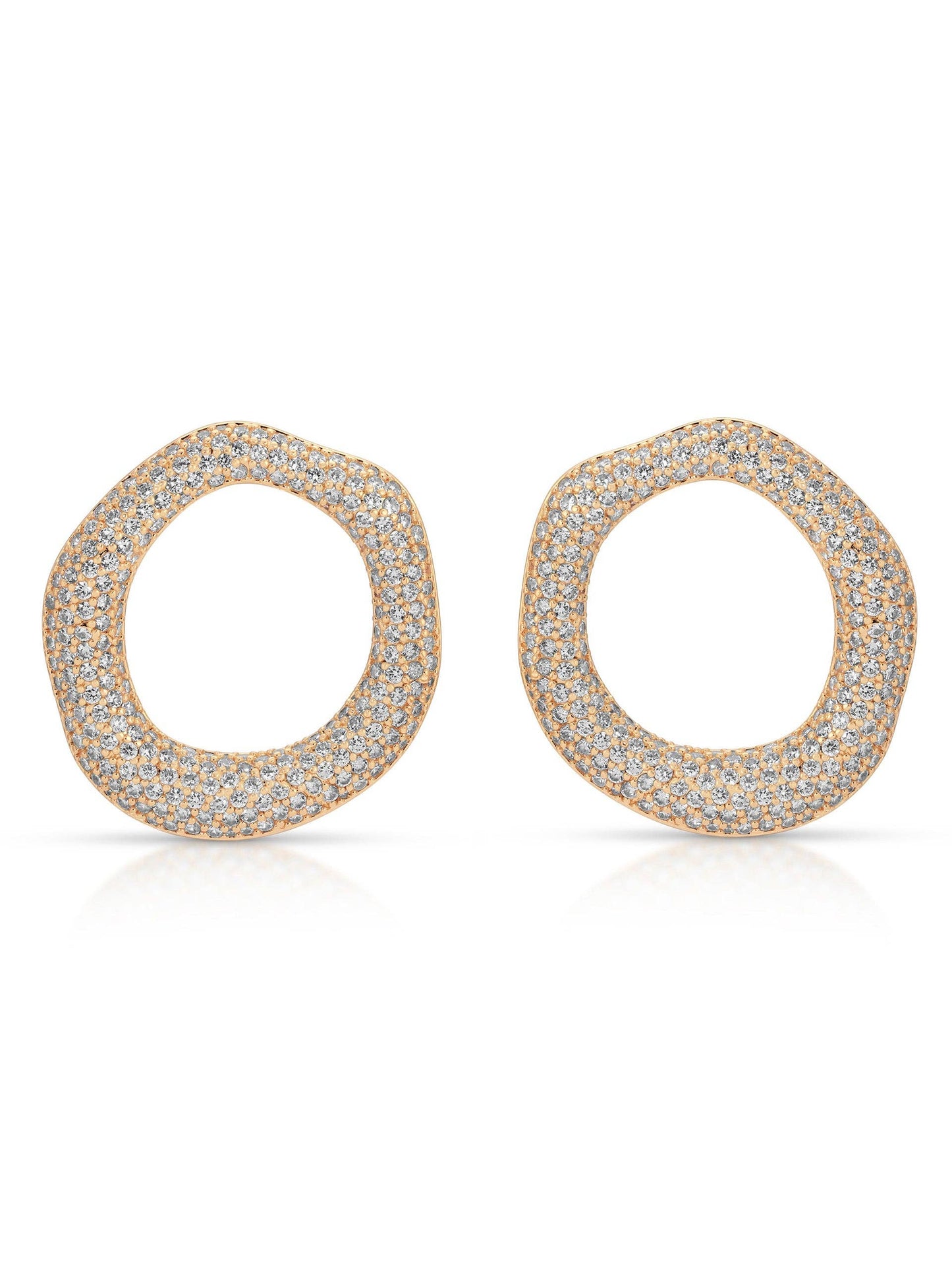 Ettika Open Circle Pavè Earrings