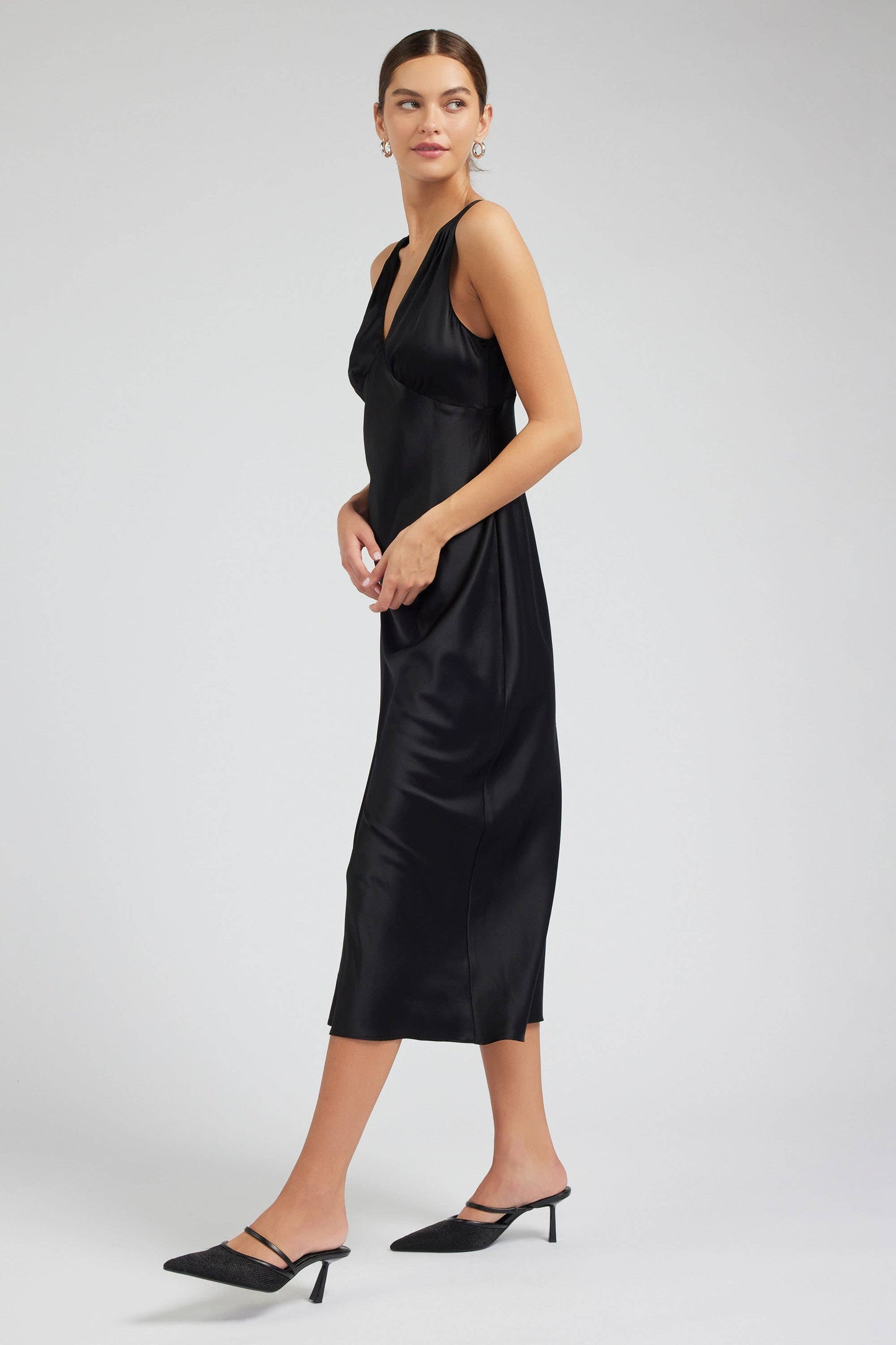 Current Air 100% Silk Sweetheart Midi Dress