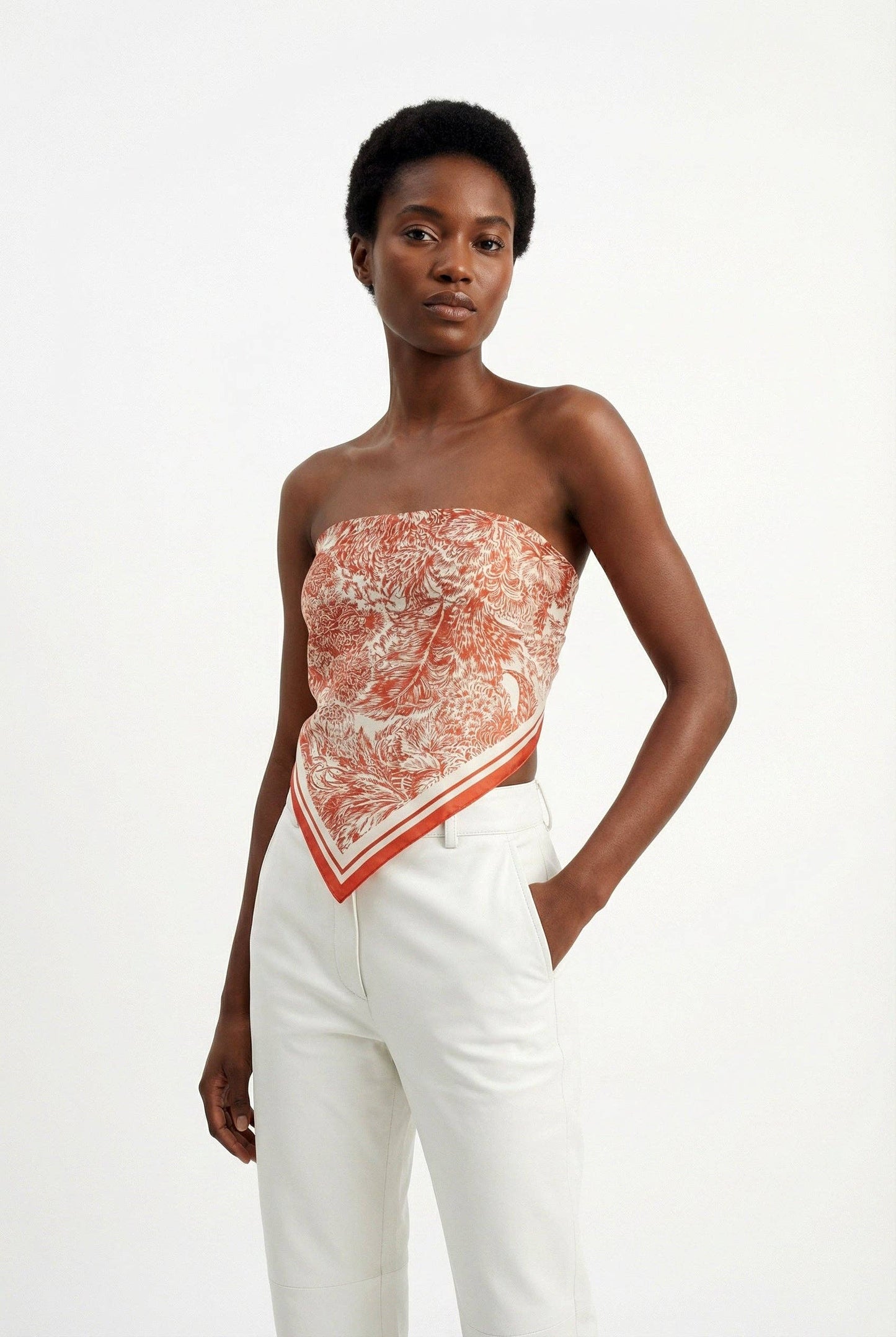 Jessie Zhao Terracotta Dream Double Sided Silk Scarf