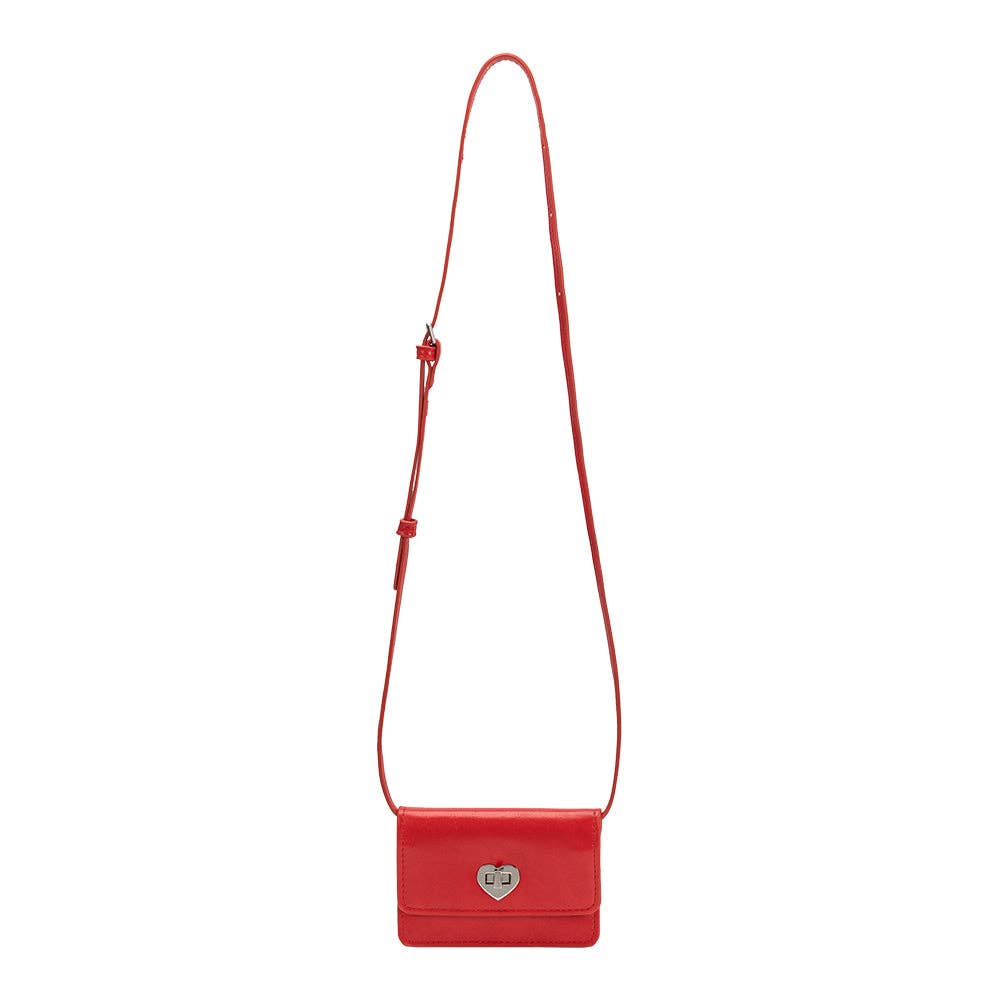 Melie Bianco Hart Red Vegan Leather Card Holder