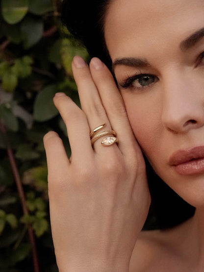 Ettika Marquise Coiled Ring