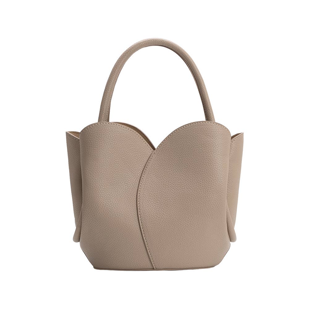 Melie Bianco Tulip Mushroom Recycled Vegan Leather Top Handle Bag