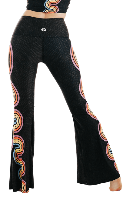 Yoga Democracy Double Rainbow Printed Bell Bottoms
