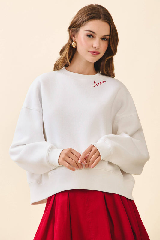 Relaxed Fit Dropped Shoulders Crewneck Sweatshirt