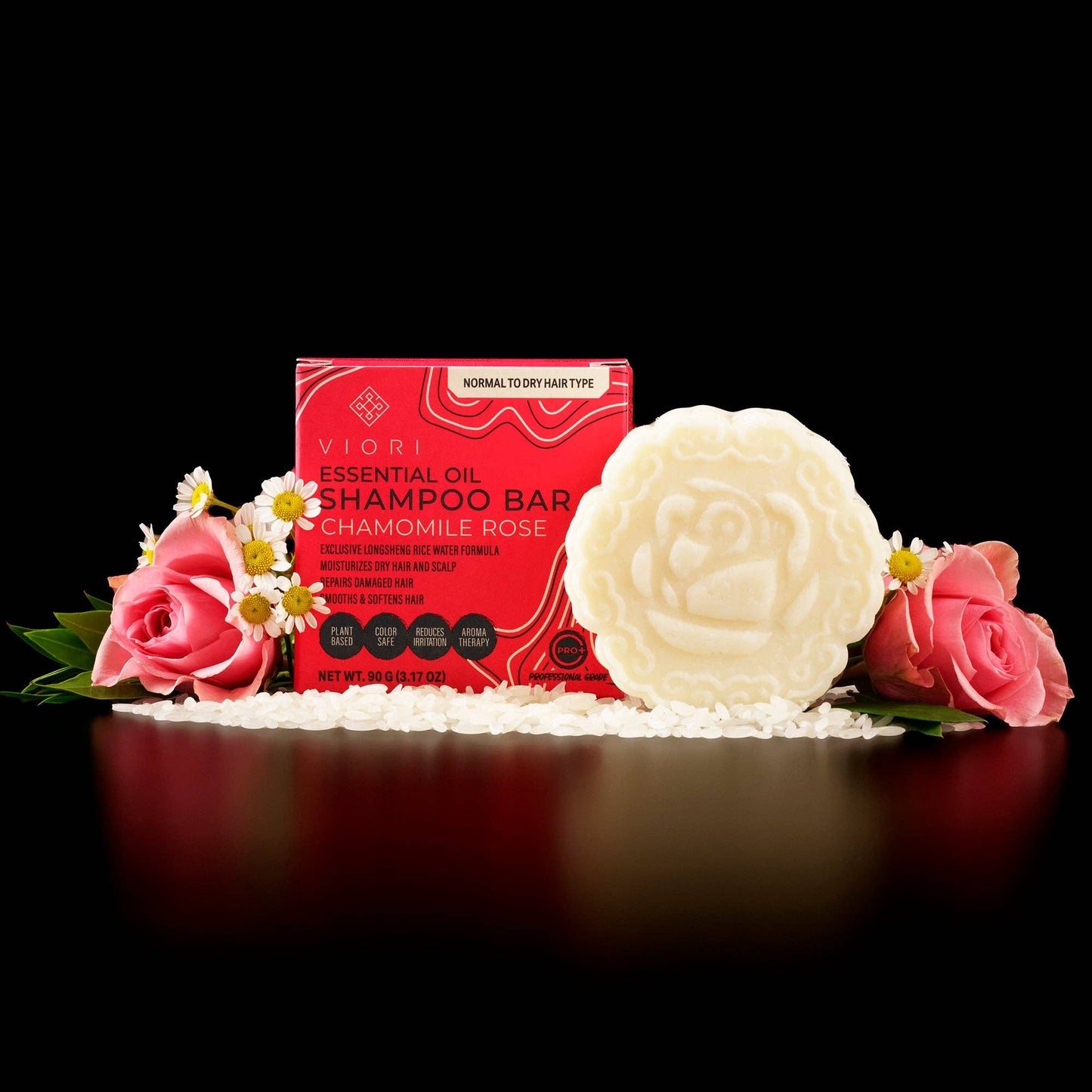 Rice Water Shampoo Bar | Chamomile Rose EO | Dry Hair