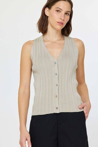 Current Air Pleated Sleeveless Sweater