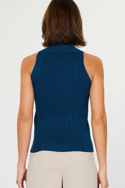 Current Air Pleated Sleeveless Sweater