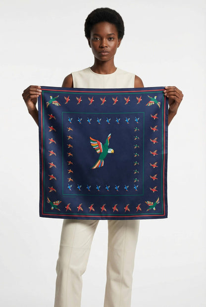 Jessie Zhao Sky Parade Double Sided Silk Scarf