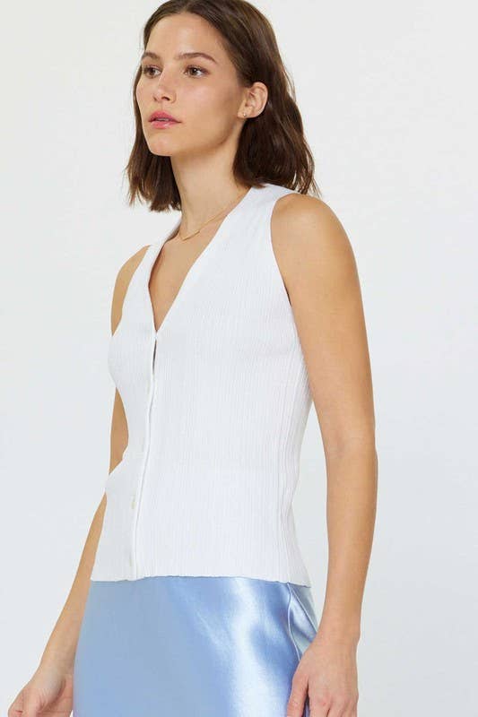 Current Air Pleated Sleeveless Sweater
