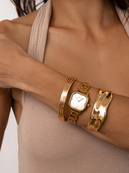 Ettika Classic Square Gold Bracelet Watch