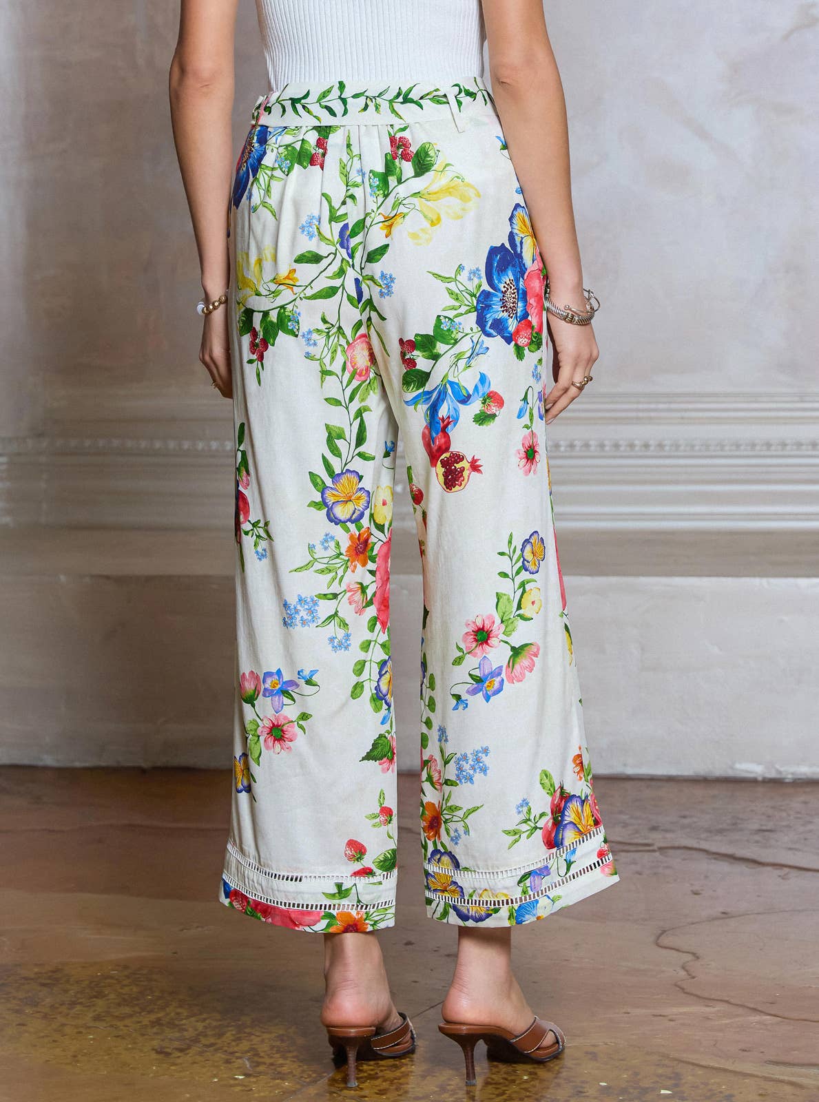 Current Air Floral Printed Wide Leg Pants