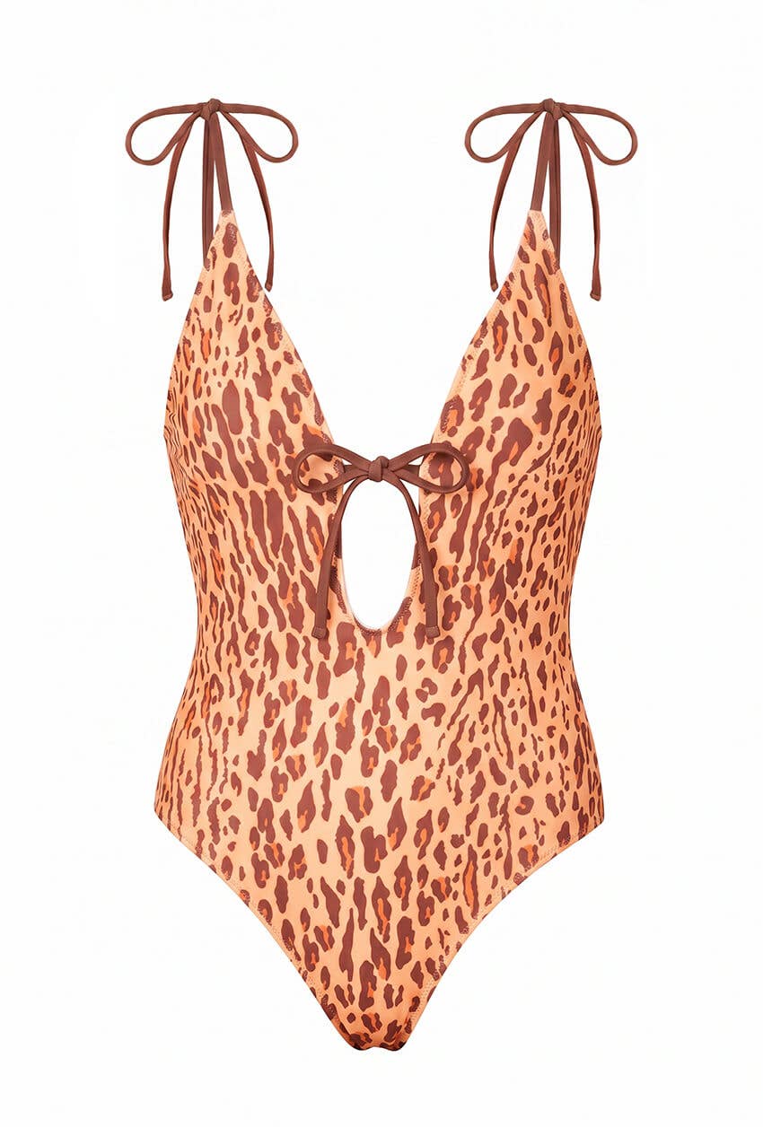 Jessie Zhao Ivory Safari Reversible One Piece Swimsuit