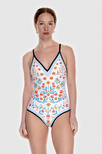 Jessie Zhao Night Imagination Reversible V-Neck One-Piece Swimsuit
