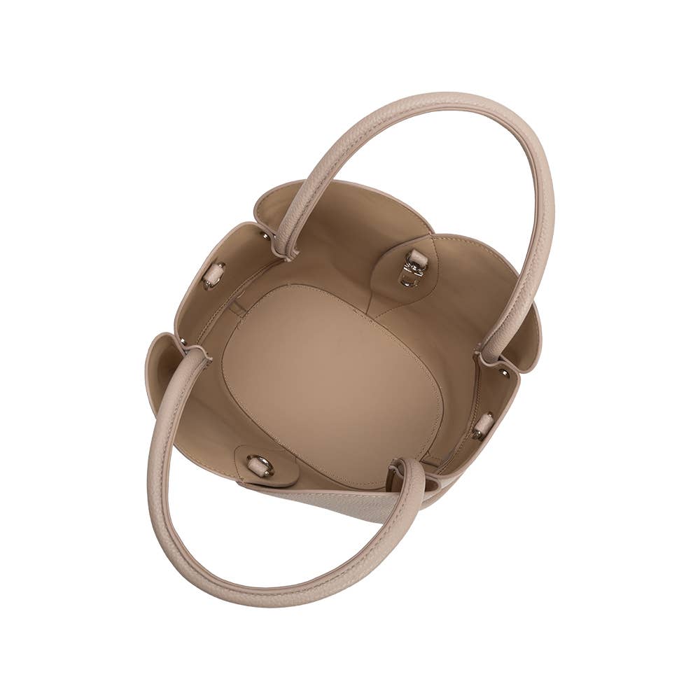 Melie Bianco Tulip Mushroom Recycled Vegan Leather Top Handle Bag