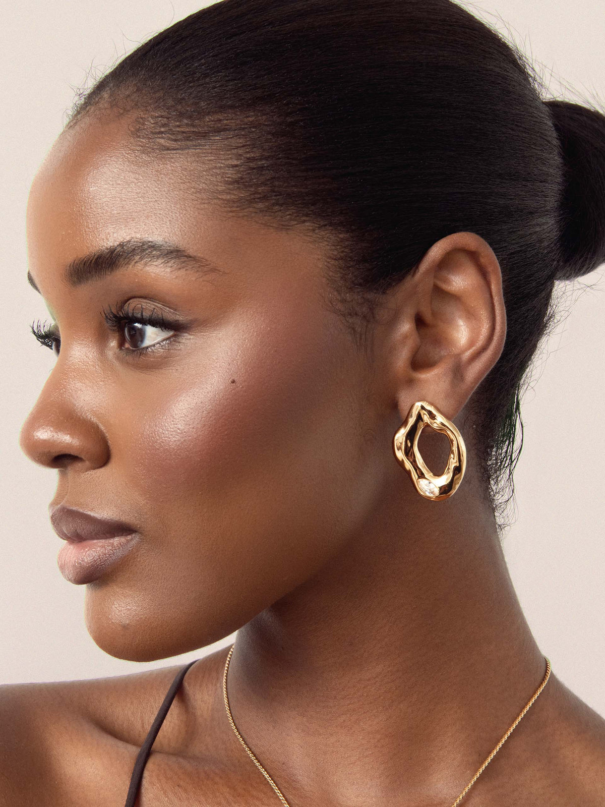 Ettika Melting Metal Crystal Earrings