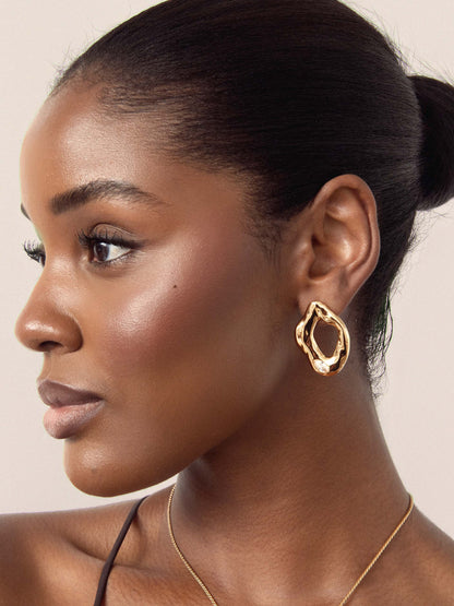 Ettika Melting Metal Crystal Earrings