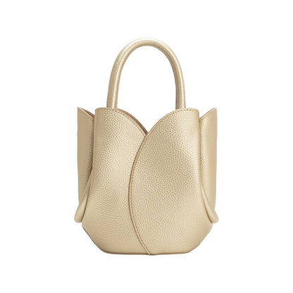 Melie Bianco Tulip Mini Metallic Gold Recycled Vegan Leather Handbag