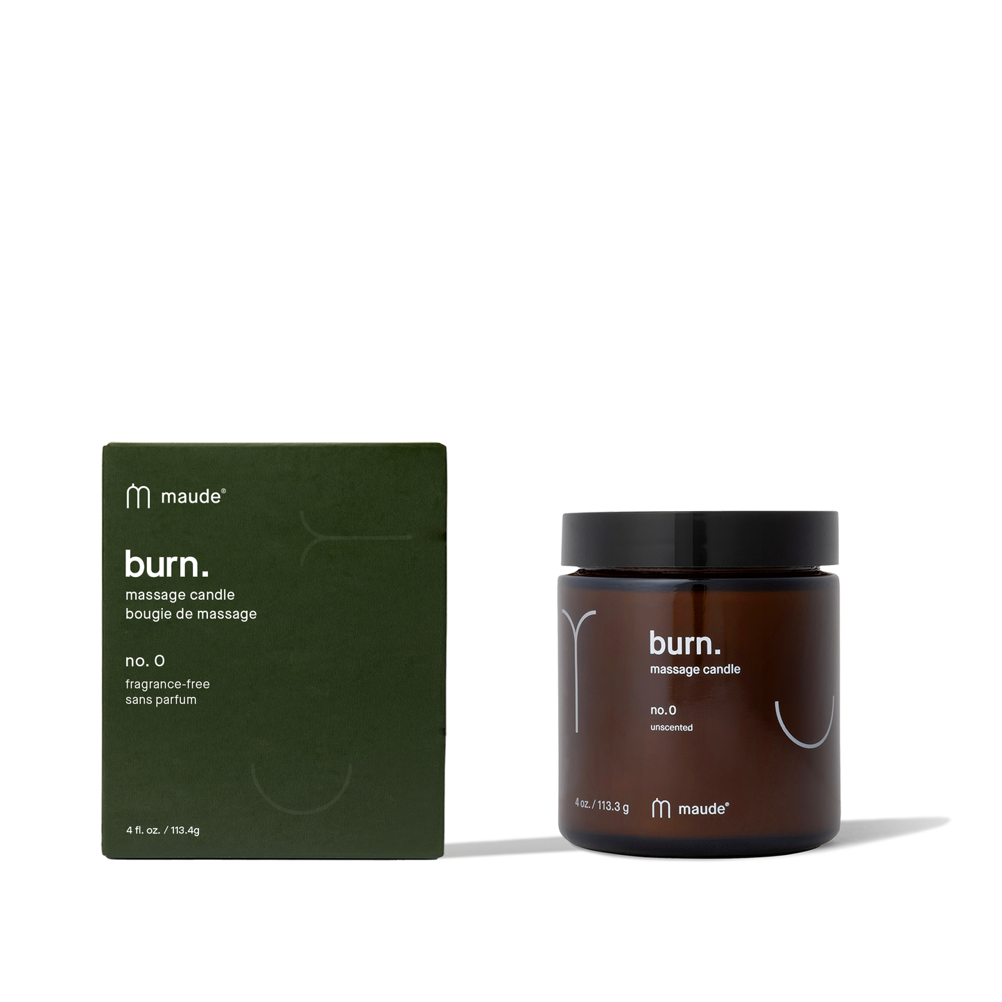 Maude Burn no. 0 - Body Massage jojoba oil candle unscented.