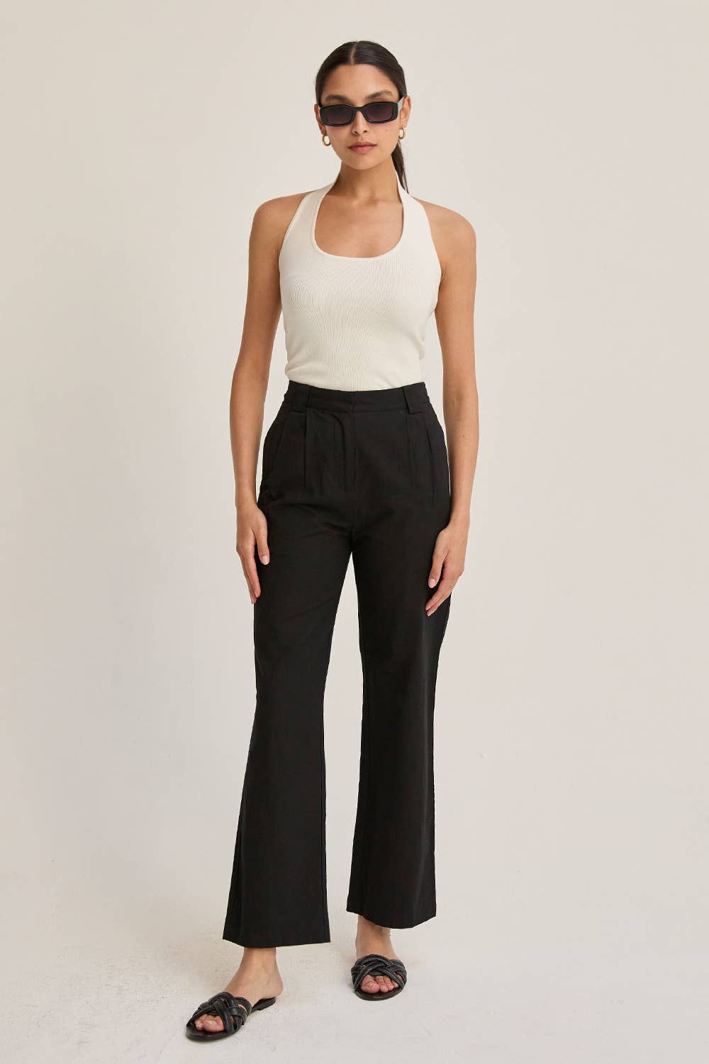 Crescent - Erin Straight Leg Linen Trousers