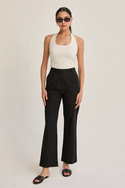 Crescent - Erin Straight Leg Linen Trousers