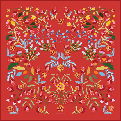 Jessie Zhao Festival Flora Double Sided Silk Scarf