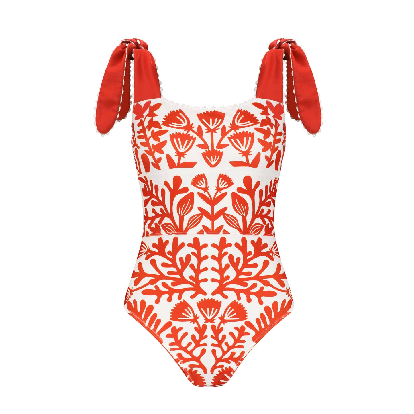 Jessie Zhao Red Coral Reversible One-Piece Swimsuit