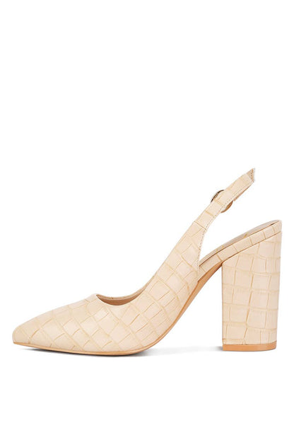 London Rag Macha Croctexture Sling Back Heels