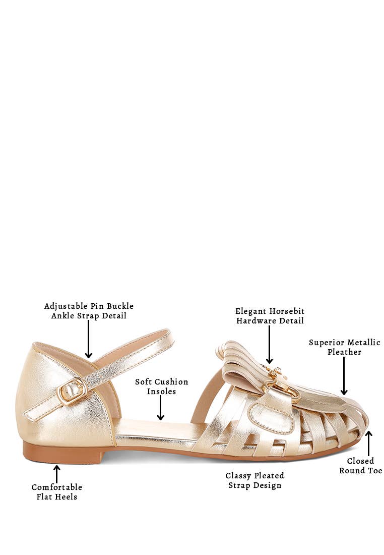 London Rag Noori Metallic Fringe Flat Sandals